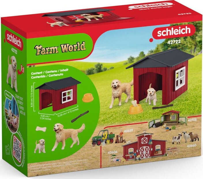 Schleich Farm World - Hundehus Med 2 Golden Retrievere - 42722