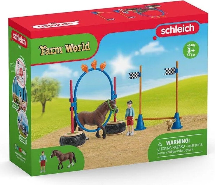 Schleich Farm World - Agility Træning Med Hest Og Rytter - 42482