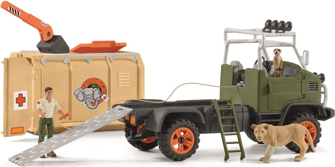 Schleich Wild Life - Stor Lastbil Til Dyreredning - 42475
