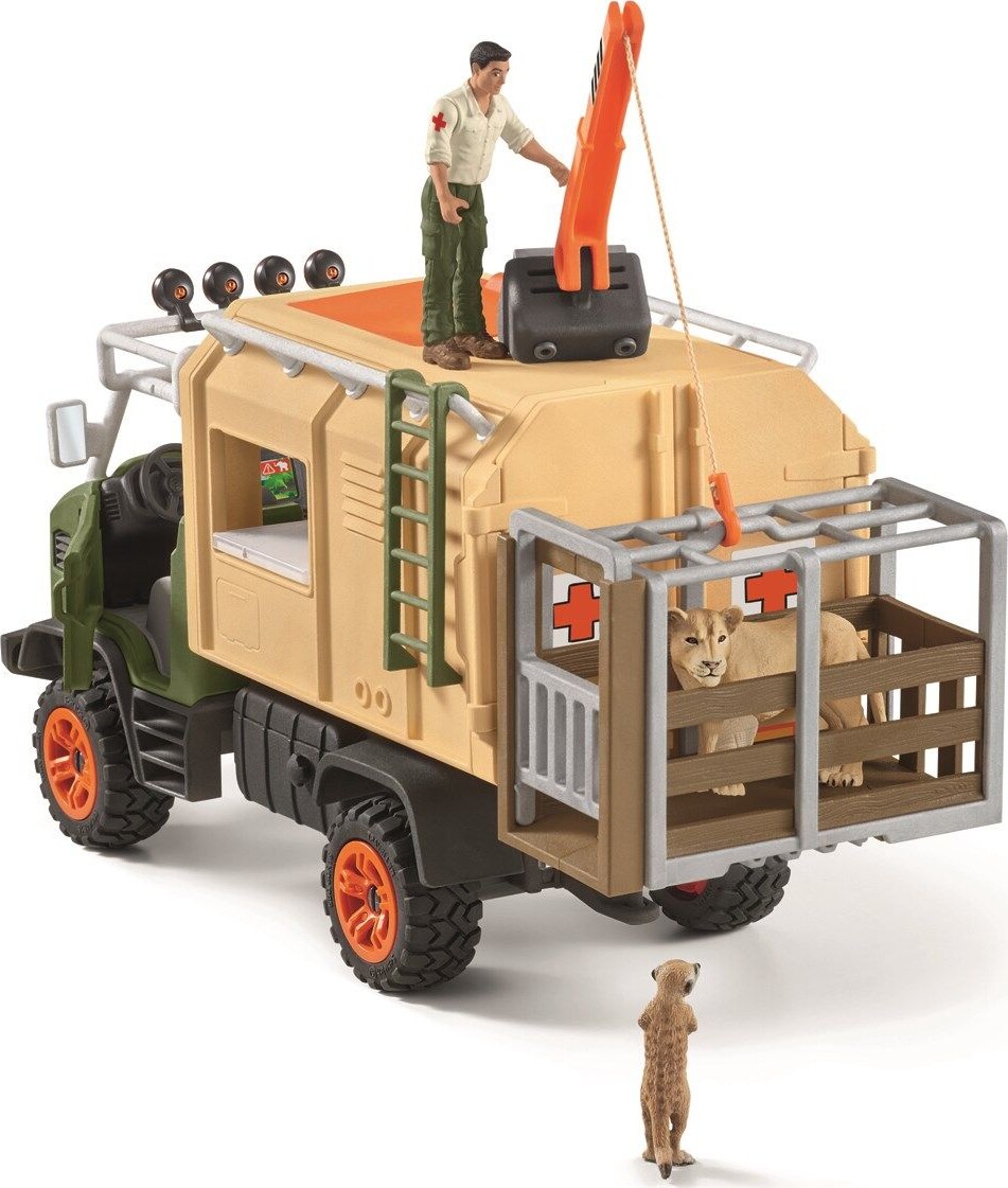 Schleich Wild Life - Stor Lastbil Til Dyreredning - 42475