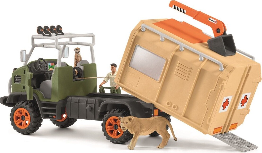 Schleich Wild Life - Stor Lastbil Til Dyreredning - 42475