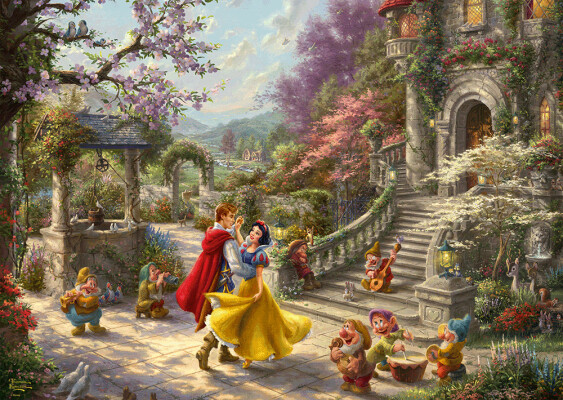 Disney Puslespil - Thomas Kinkade - Dans Med Prinsen - 1000 Brikker -
