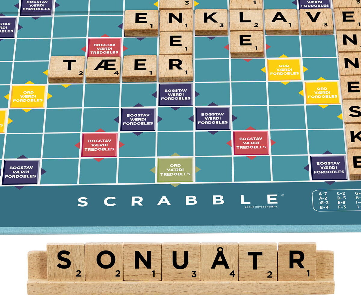 Scrabble - 2-I-1 Træudgave - Mattel Jlj61