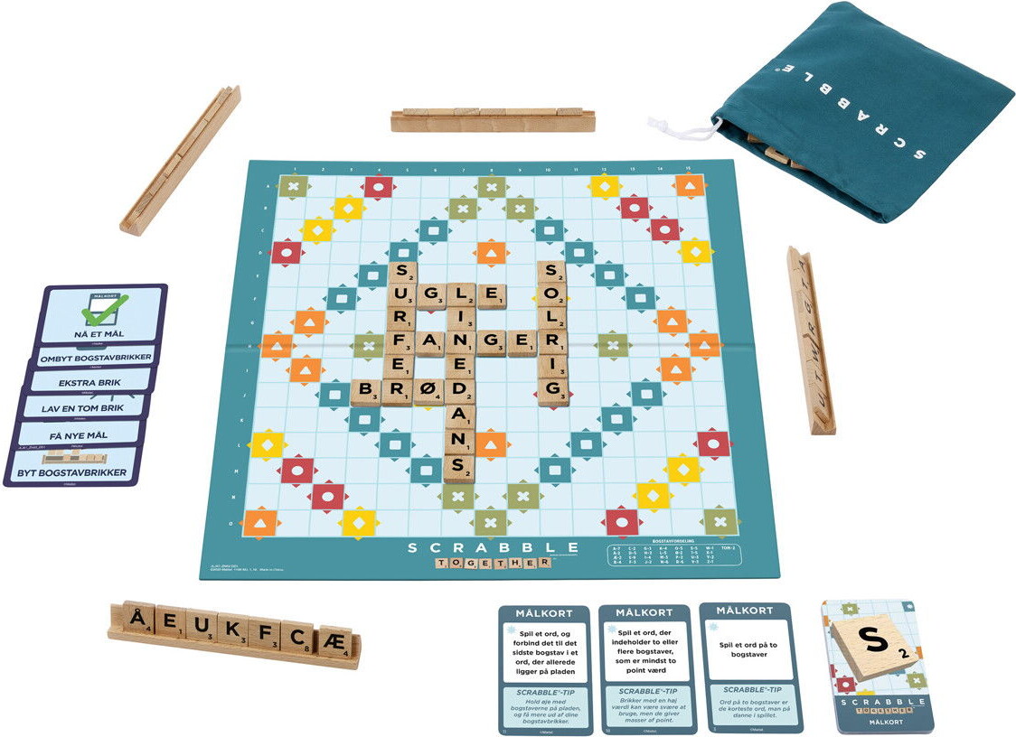 Scrabble - 2-I-1 Træudgave - Mattel Jlj61