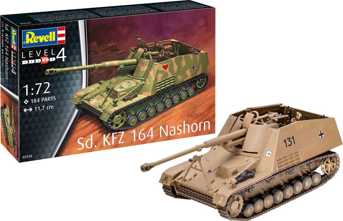 Revell - Sdkfz 164 Nashorn Modeltank - 1 72 - Level 4 - 03358