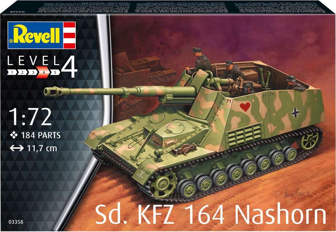 Revell - Sdkfz 164 Nashorn Modeltank - 1 72 - Level 4 - 03358