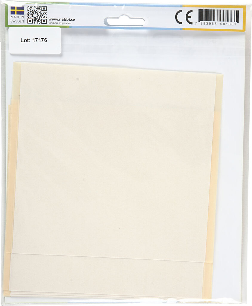 Selvklæbende Ark - Str 15X15 Cm - Klar - Transparent - 8 Ark