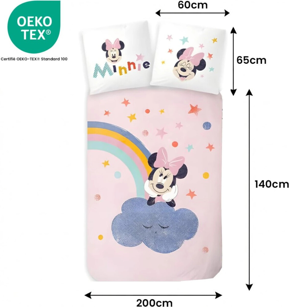 Brandmac - Minnie Mouse Sengetøj - 100X140 Cm - Junior Str