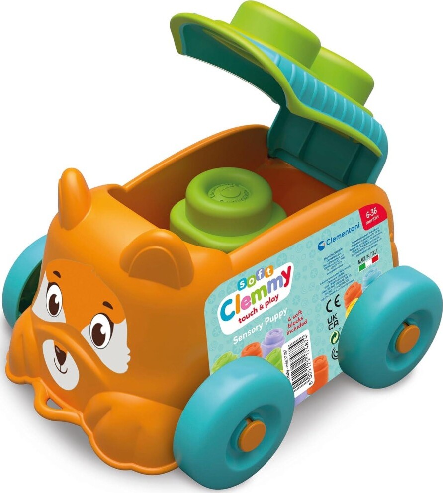 Clementoni - Soft Clemmy - Hvalp Med 4 Bløde Klodser - Orange