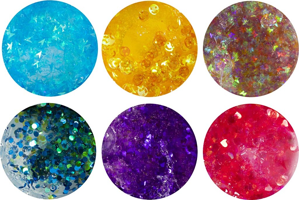 Sequin Clay - Blågrøn Harmoni - Lillapink Harmoni - 6X60 G