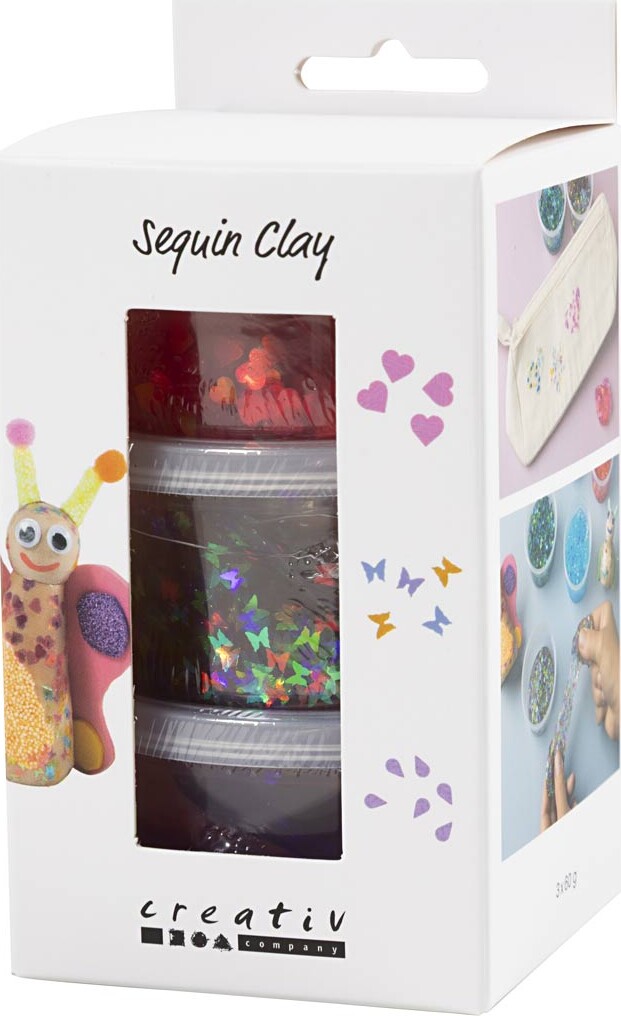 Sequin Clay - Lillapink Harmoni - 3X60 G