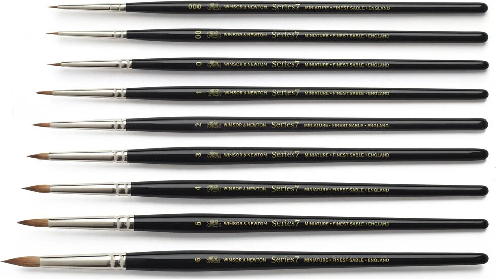 Winsor Newton - Series 7 Kolinsky Sable Brush 7-2 Miniatyr - Malerpensel