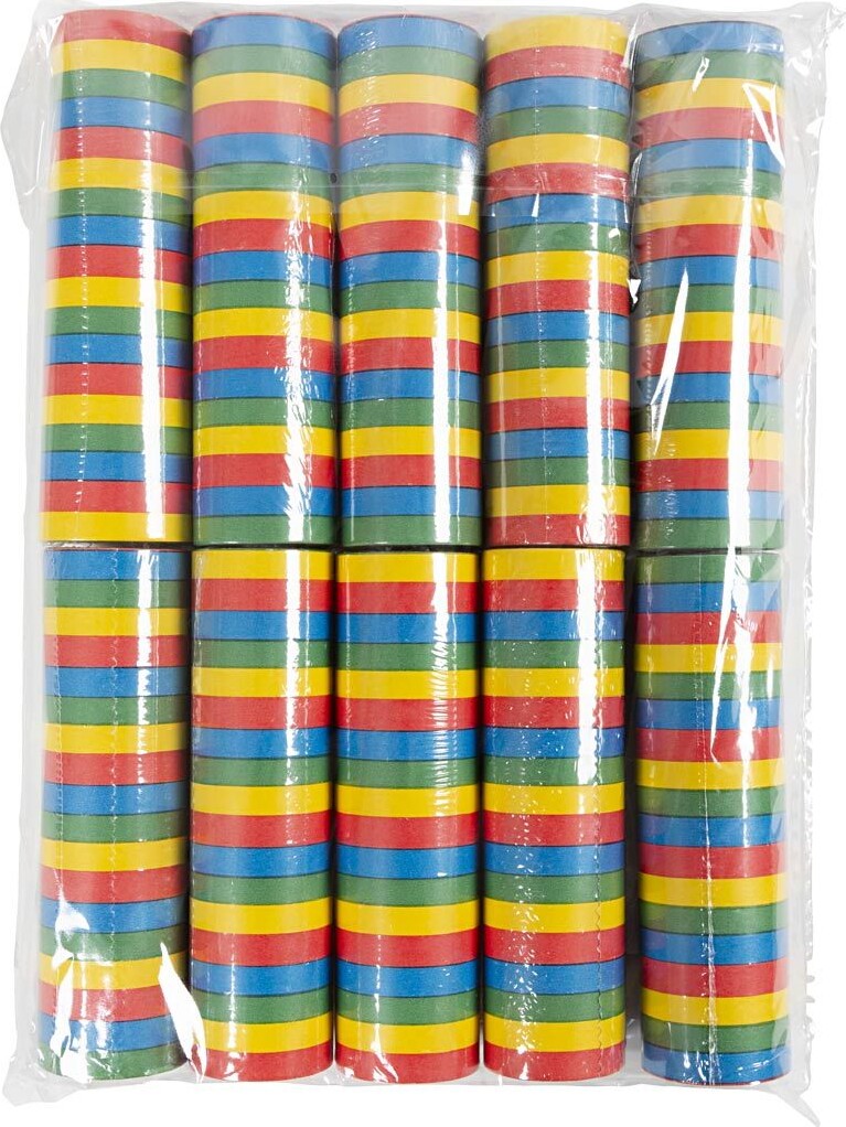 Serpentiner - Assorterede Farver - 10 Ruller