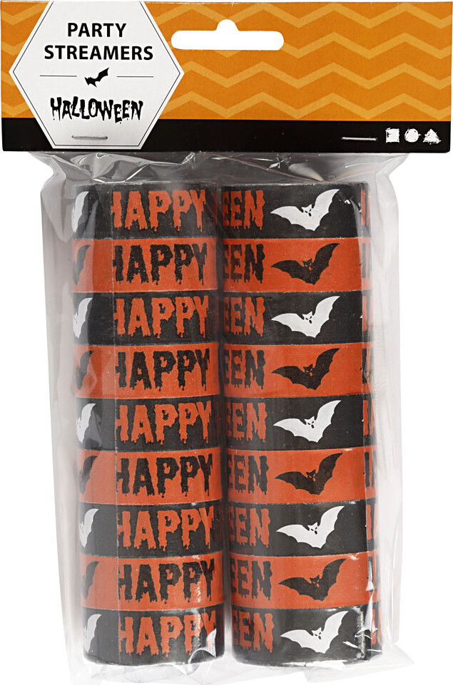 Serpentiner - Sort - Orange - 2 Ruller