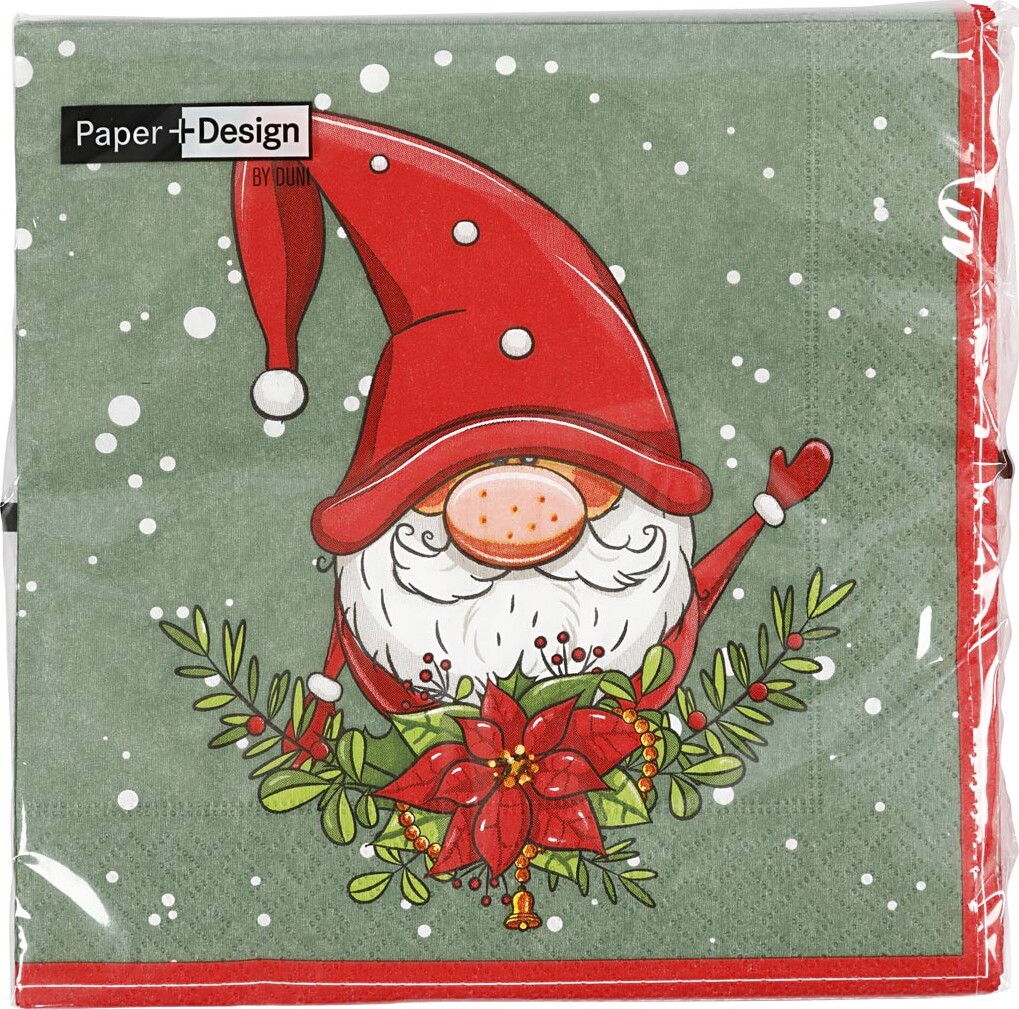 Juleservietter - Næsenisse - 20 Stk