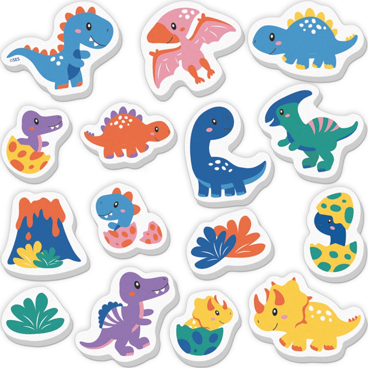 Ses Creative - Badelegetøj - Skumdyr - Dinosaur - 15 Stk