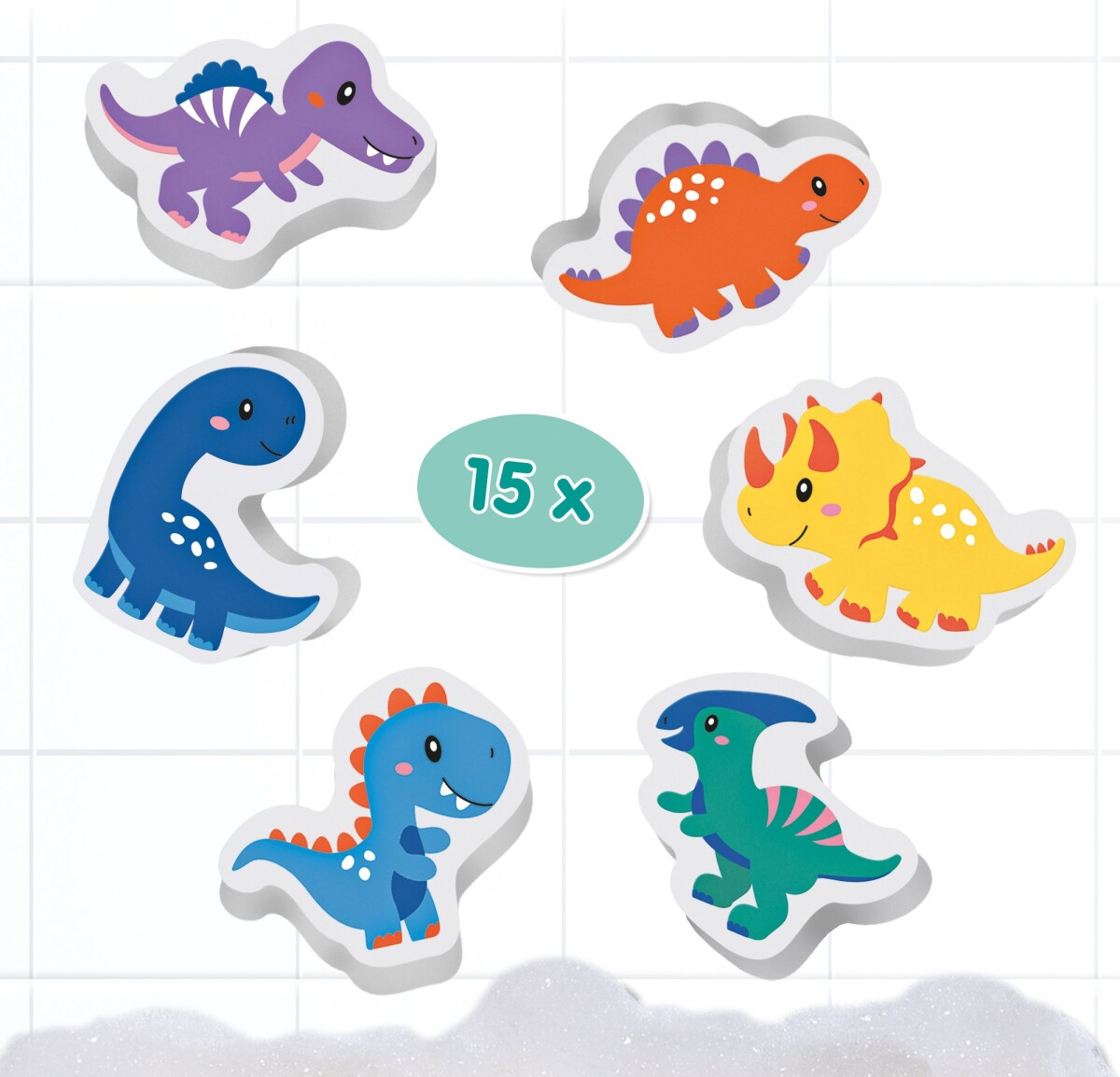 Ses Creative - Badelegetøj - Skumdyr - Dinosaur - 15 Stk