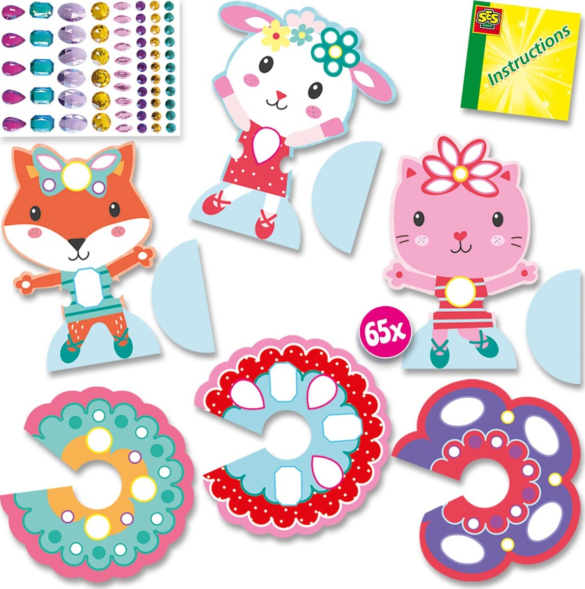 Ses Creative - Diamantmosaik Dansende Dyr - S14048