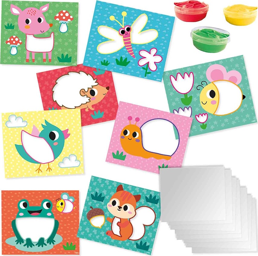 Ses Creative Eco - Fingermaling På Kort - 3 Farver