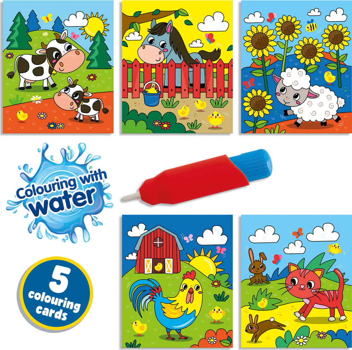 Ses Creative - Farv Med Vand - Bondegård Malebog - S00132