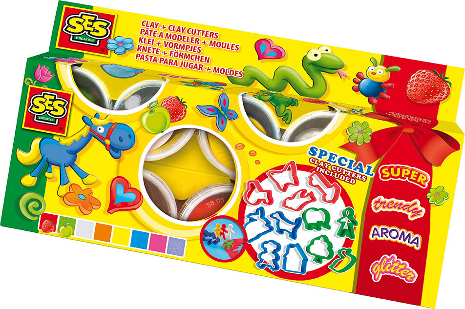Ses Creative - Modellervoks - 8 Farver Med Confetti Og Glimmer