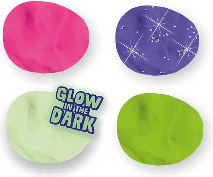 Ses Creative - Modellervoks Sæt - Glow In The Dark - 4 Farver