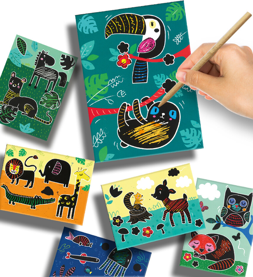 Ses Creative - Scratch Art - Skrabe Billeder - Dyr