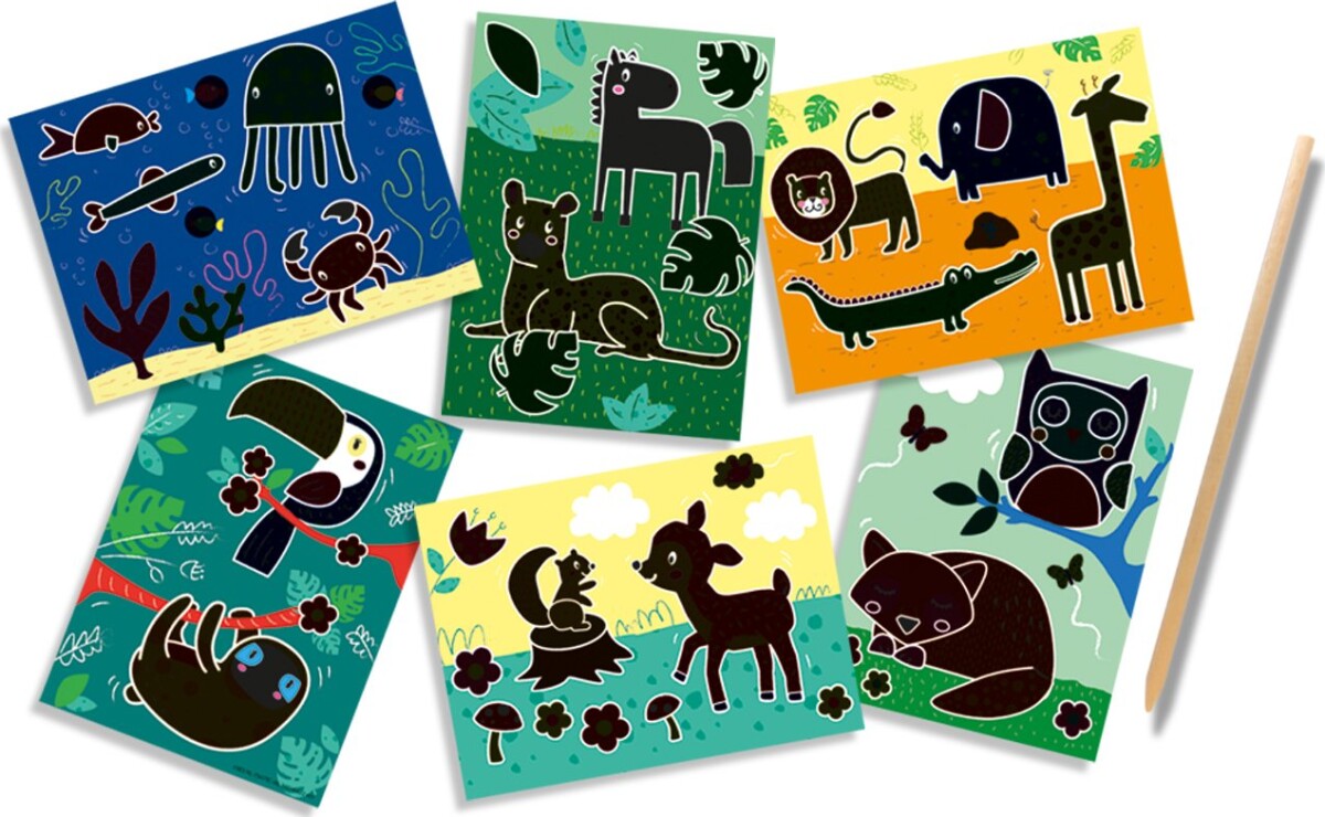 Ses Creative - Scratch Art - Skrabe Billeder - Dyr