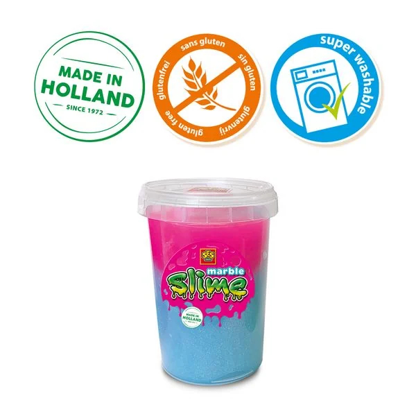 Ses Creative - Slime - Marble - Pink Og Blå Slim - 200 Ml