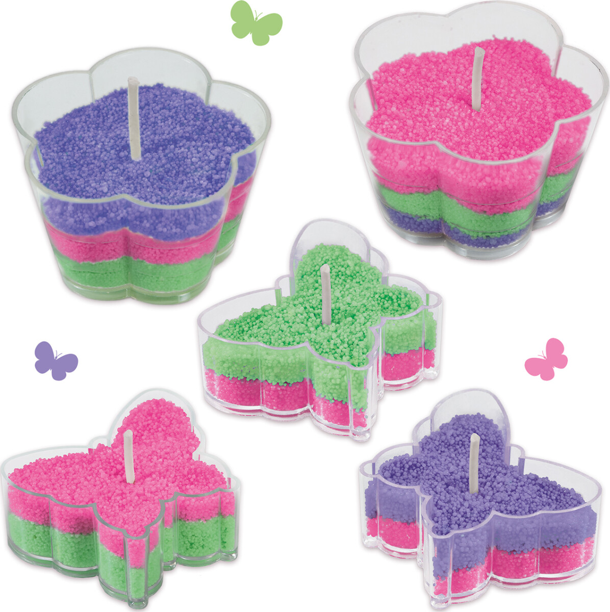 Ses Creative - Stearinlys - Sommerfugle Og Blomster