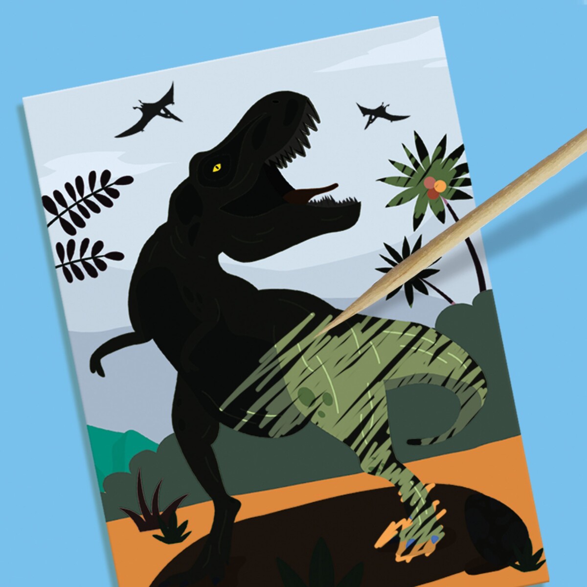 Ses Creative - Støb Og Mal Sæt Med Skrabe Billeder - Dinosaur