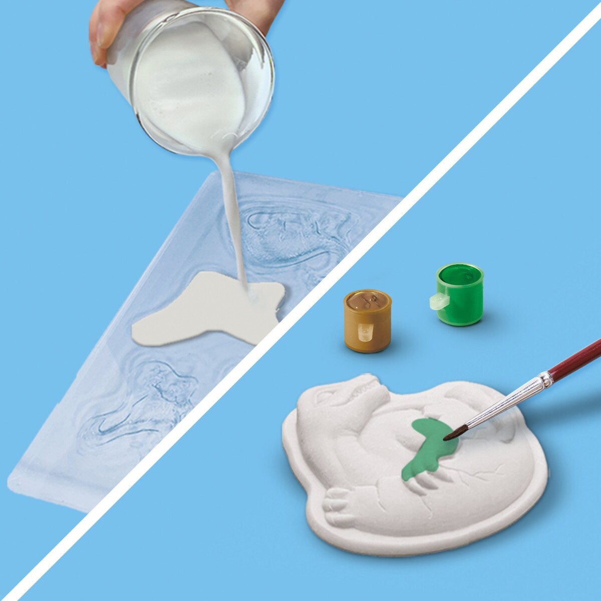 Ses Creative - Støb Og Mal Sæt Med Skrabe Billeder - Dinosaur