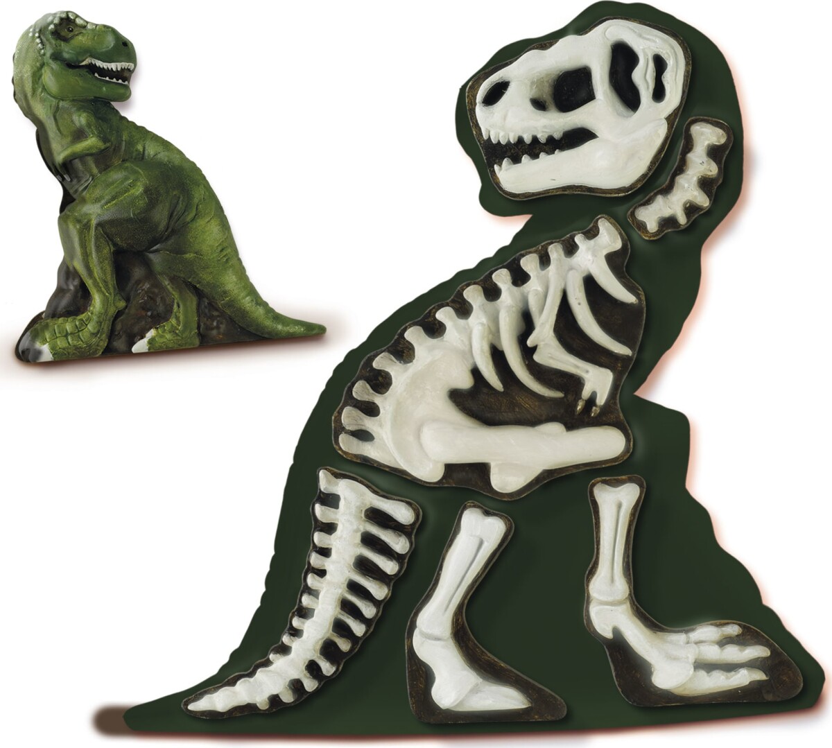 Ses Creative - Støb Og Mal Sæt Til Børn - T-Rex Og Skelet