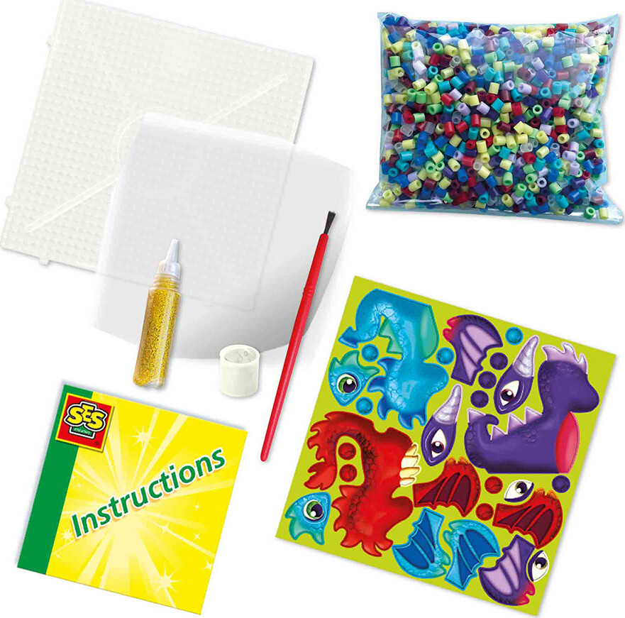 Perler Og Perleplade Sæt - 3D Drager - Ses Creative - Beedz