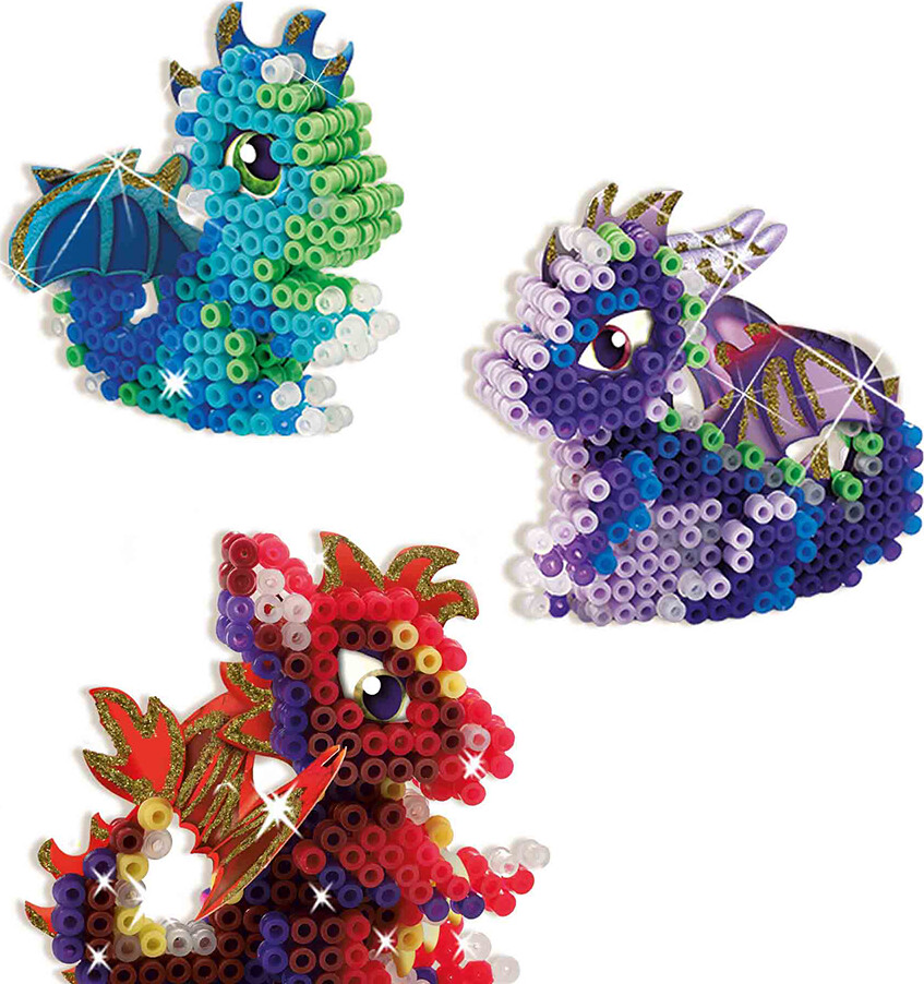 Perler Og Perleplade Sæt - 3D Drager - Ses Creative - Beedz