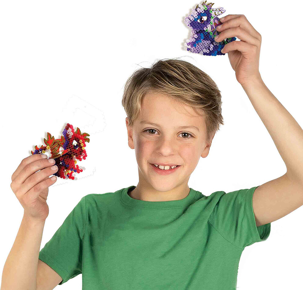 Perler Og Perleplade Sæt - 3D Drager - Ses Creative - Beedz