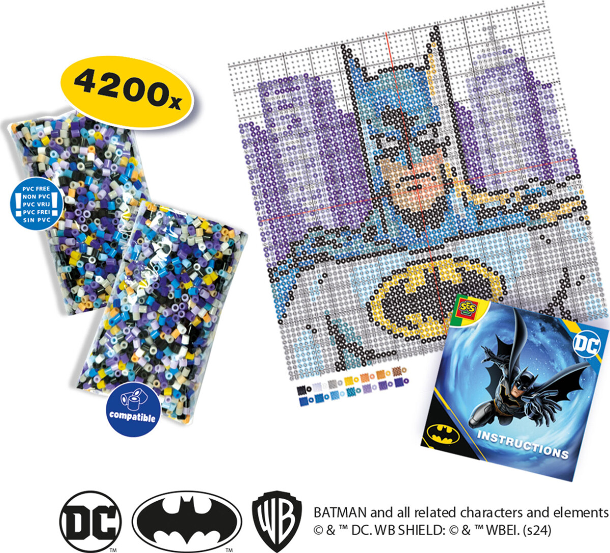 Batman Perler Og Perleplade Sæt - Figurer - 4200 Strygeperler