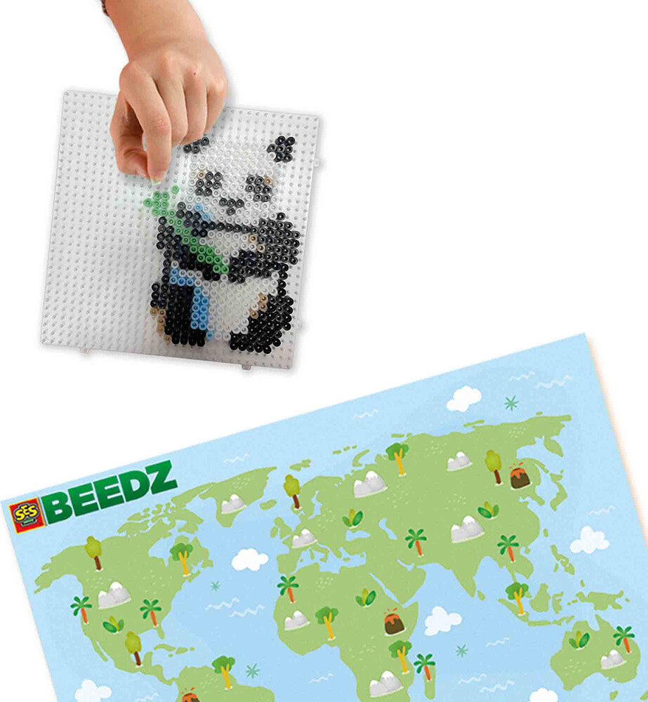 Perler Og Perleplade Sæt - Verdens Dyr - Ses Creative - Beedz