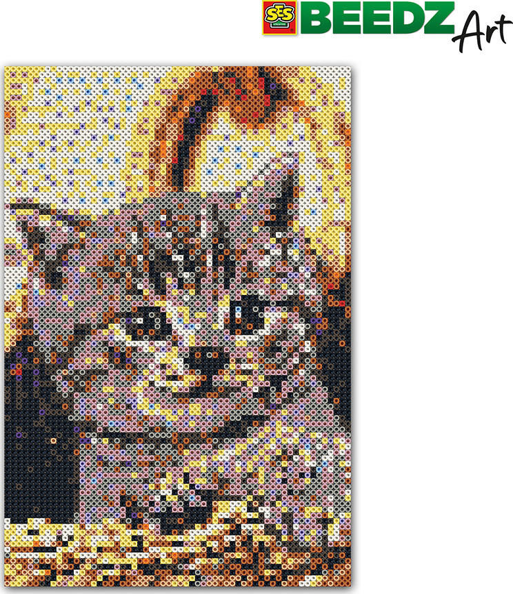 Perler Og Perleplader Sæt - Kat - Ses Creative - Beedz Art