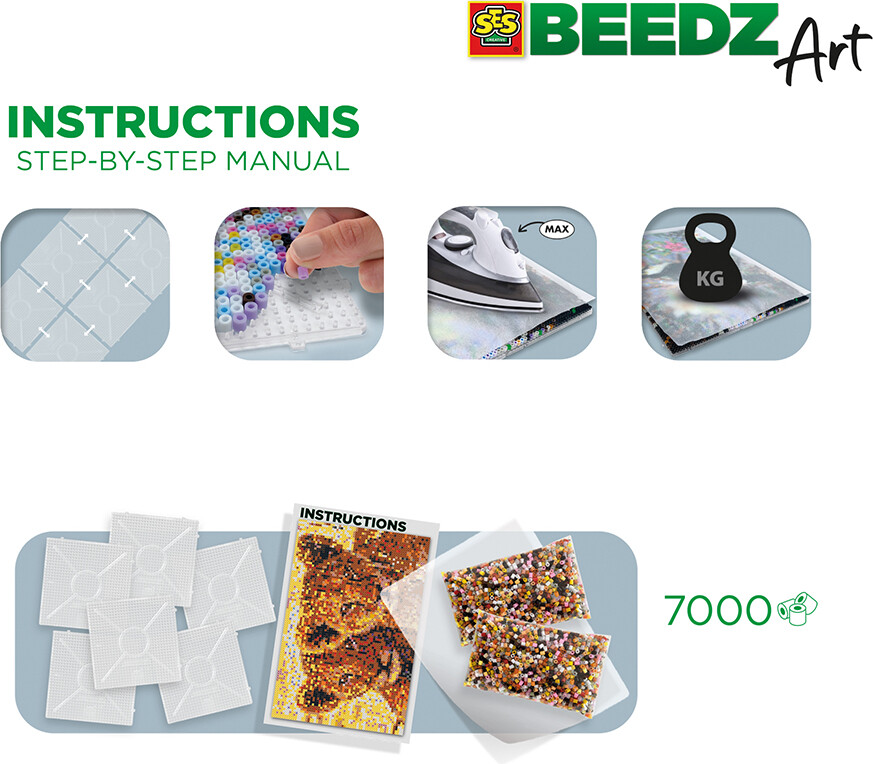 Perler Og Perleplader Sæt - Løveunger - Ses Creative - Beedz Art