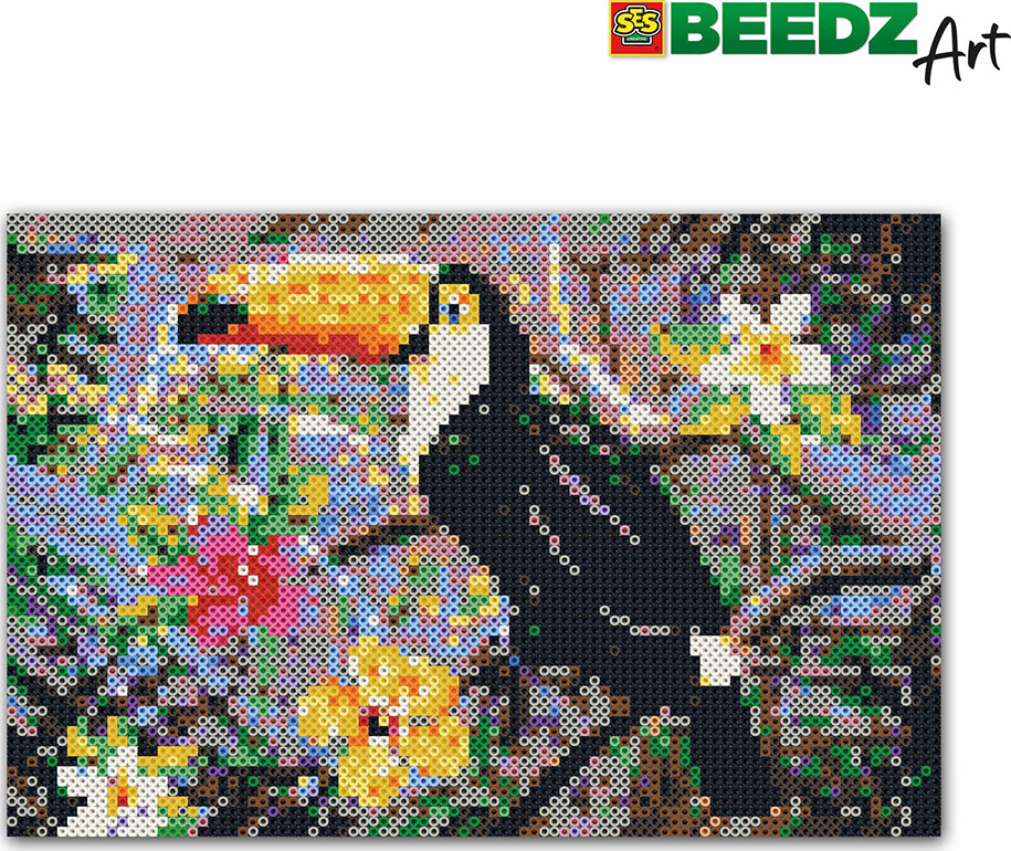 Perler Og Perleplader Sæt - Tukan - Ses Creative - Beedz Art