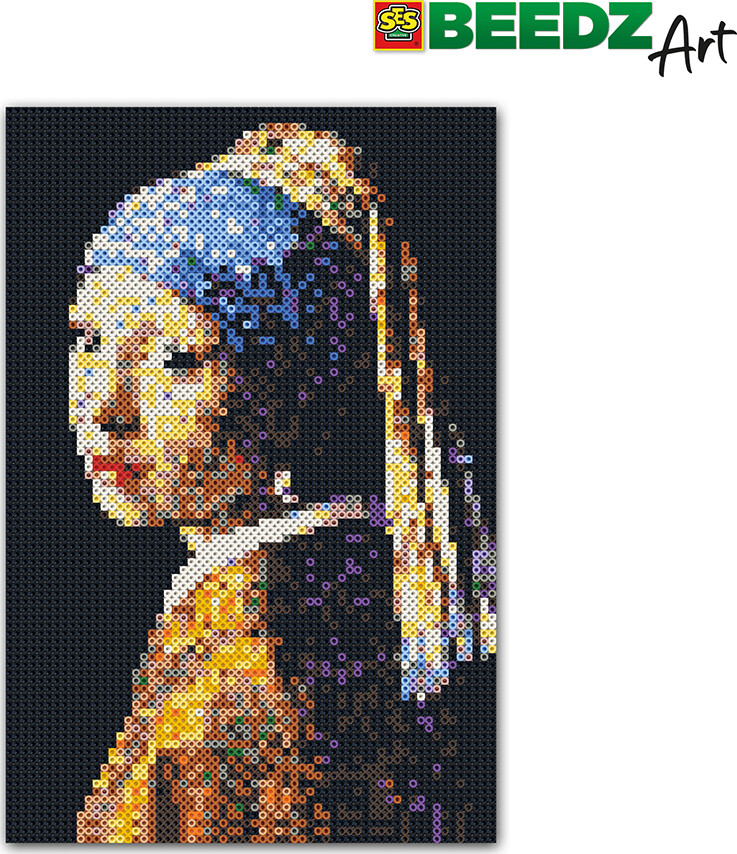 Perler Og Perleplader Sæt - Vermeer Pigen Med Perleøreringen - Bedez Art