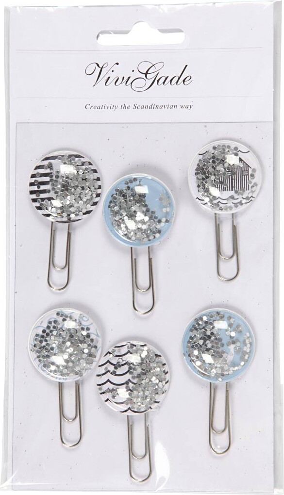 Shaker Clips - L 49 Mm - Ø 25 Mm - Sort - Blå - Grå - Hvid - 6 Stk