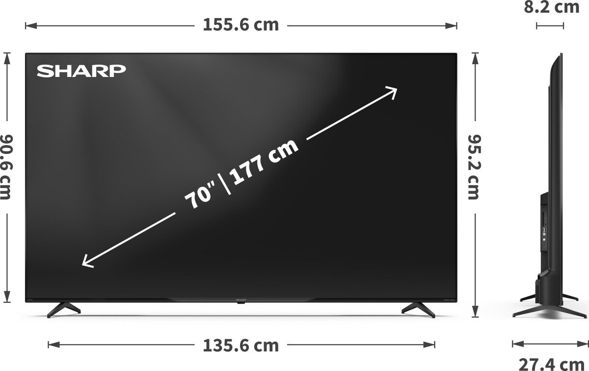 Sharp 70Hp5265E - 70 4K Qled Google Smart Tv