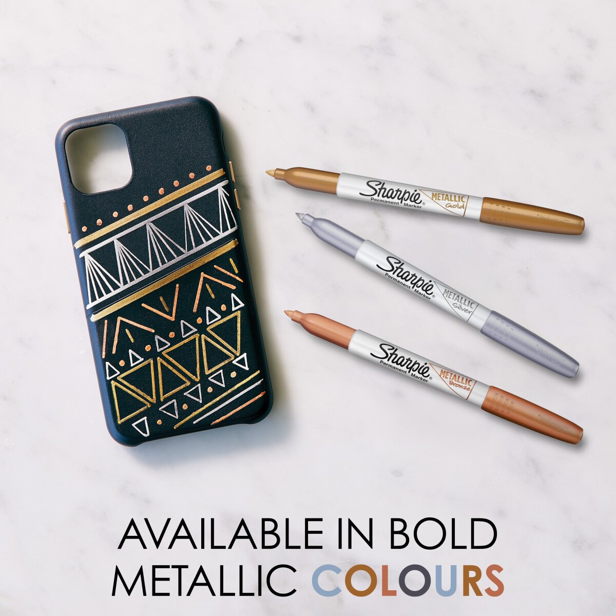 Sharpie - Metallic Permanente Markers - Guldsølvbronze - 3 Stk