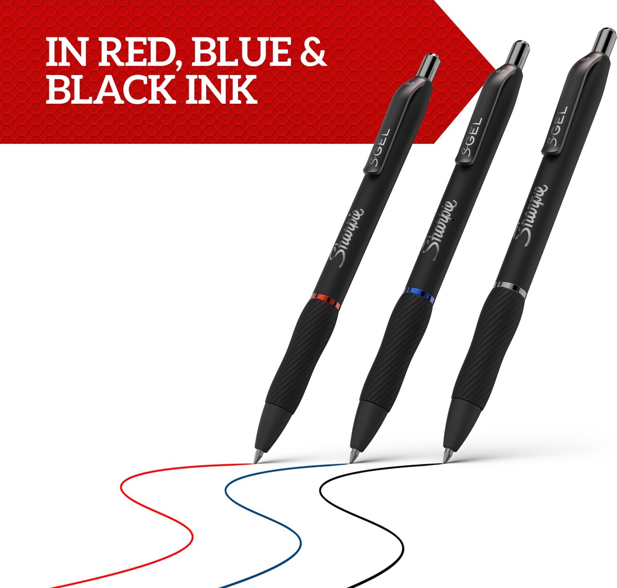 Sharpie - S-Gel Gelpenne - Blåt Blæk - 3 Styk