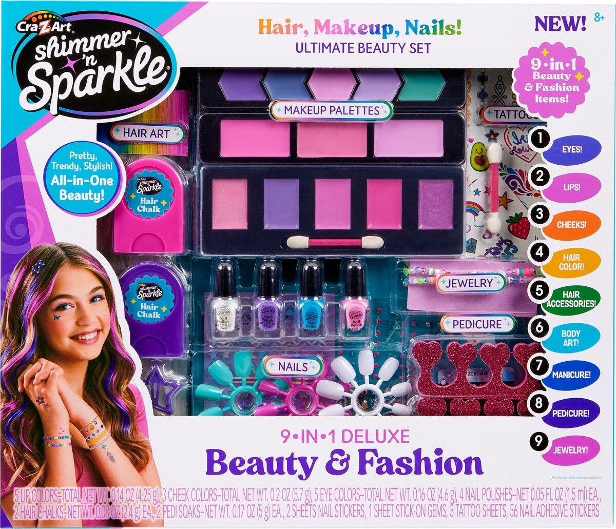 Cra-Z-Art - Shimmer N Sparkle - Beauty Fashion Hair Makeup Nails Set