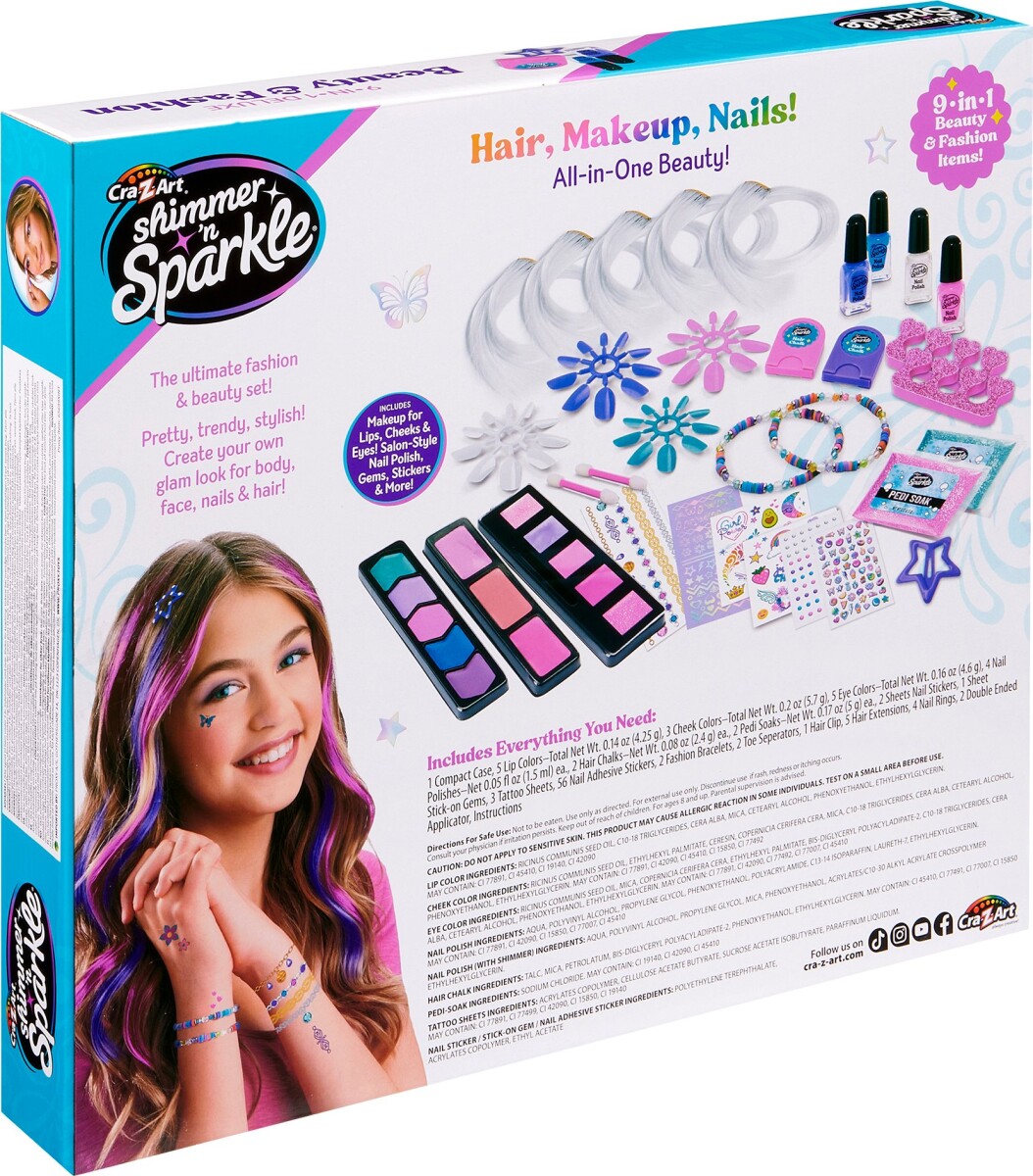 Cra-Z-Art - Shimmer N Sparkle - Beauty Fashion Hair Makeup Nails Set