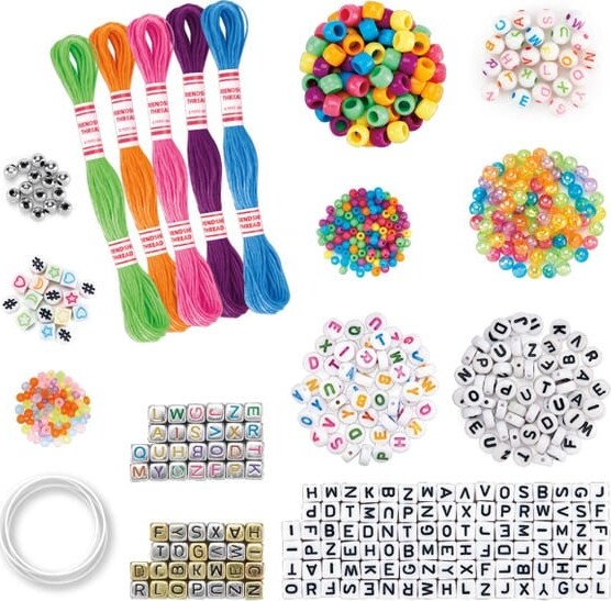 Shimmer N Sparkle - Bogstav Perler Til Armbånd - Diy Sæt Til Børn