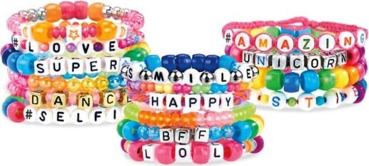 Shimmer N Sparkle - Bogstav Perler Til Armbånd - Diy Sæt Til Børn